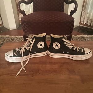 Converse Faux leathered platforms